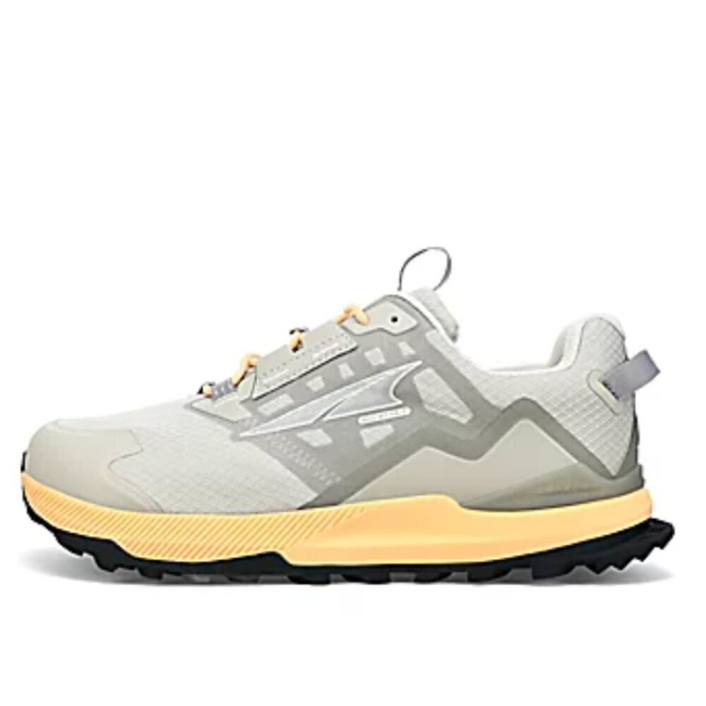 Altra Lone Peak All Weather Waterproof trail runners in gray/orange